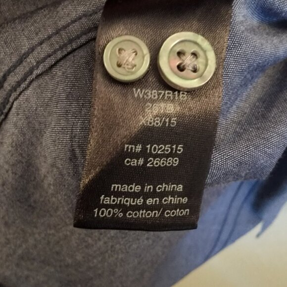 John Varvatos Button Down Shirt, Color Navy, Size XXL - Picture 3 of 4